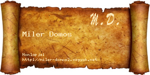 Miler Domos névjegykártya